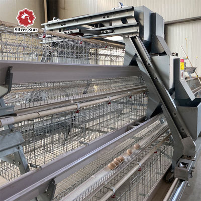 A-Type Layer Chicken Cage with Hot Dip Galvanized Steel and Automatic Feeding for 3 or 4 Tier Poultry Equipment